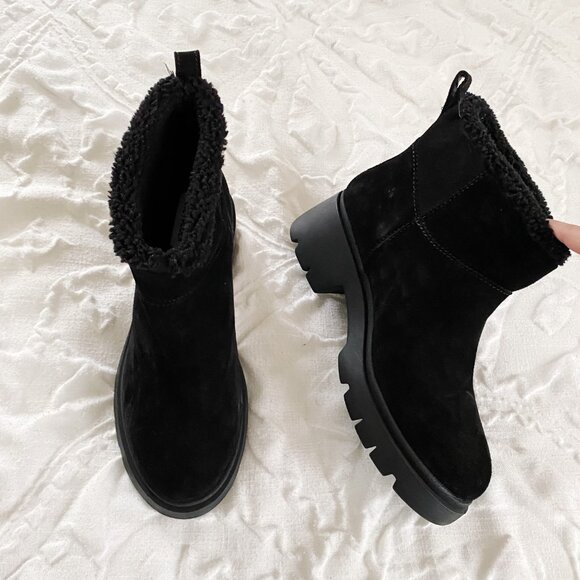 Steve Madden Hatcher Black Suede Boots Size 10 New - Picture 6 of 8